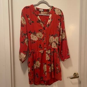 Floral Red Blouse